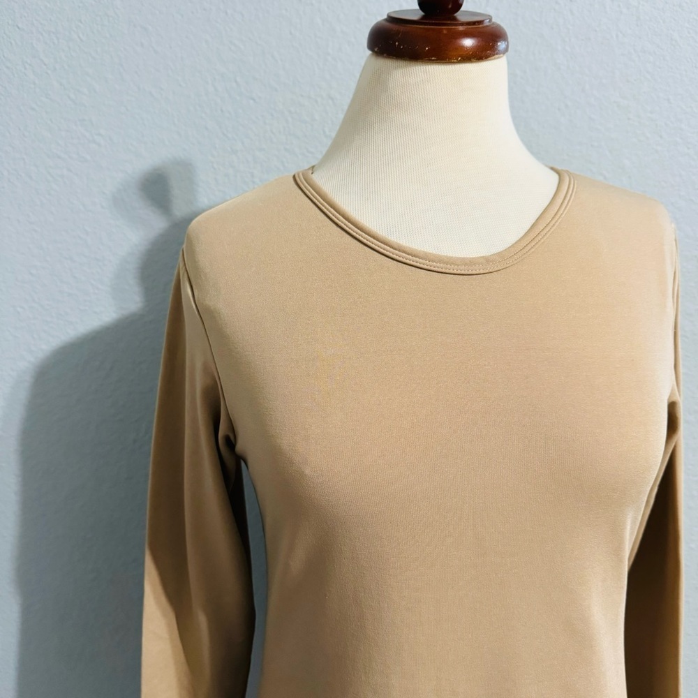 Unique Lingerie Tan Long Sleeves Round‎ Neck Thermo Winter Shirt Size S - Picture 5 of 12